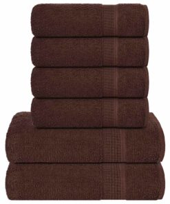vidaXL 6-delige Handdoekenset FROGN 360 g/m² bruin