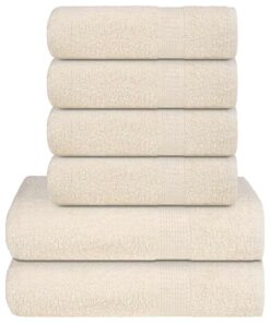 vidaXL 6-delige Handdoekenset FROGN 360 g/m² crème