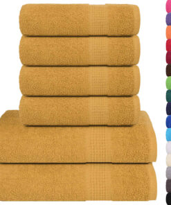 vidaXL 6-delige Handdoekenset FROGN 360 g/m² goud