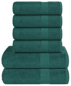 vidaXL 6-delige Handdoekenset FROGN 360 g/m² groen