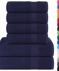vidaXL 6-delige Handdoekenset FROGN 360 g/m² marineblauw