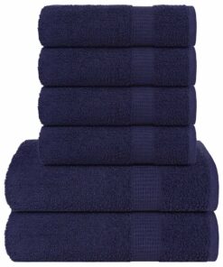 vidaXL 6-delige Handdoekenset FROGN 360 g/m² marineblauw
