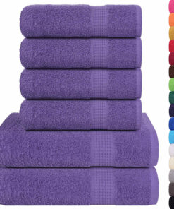vidaXL 6-delige Handdoekenset FROGN 360 g/m² paars
