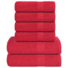 vidaXL 6-delige Handdoekenset FROGN 360 g/m² rood