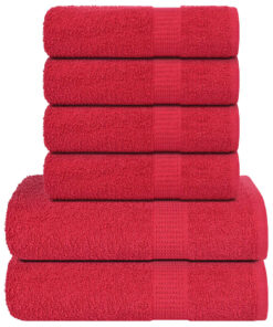 vidaXL 6-delige Handdoekenset FROGN 360 g/m² rood