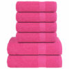 vidaXL 6-delige Handdoekenset FROGN 360 g/m² roze