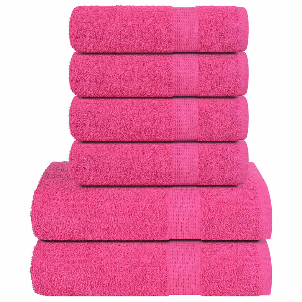 vidaXL 6-delige Handdoekenset FROGN 360 g/m² roze