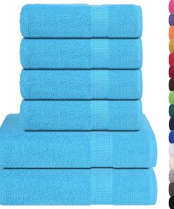 vidaXL 6-delige Handdoekenset FROGN 360 g/m² turquoise