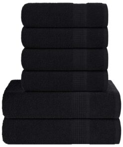 vidaXL 6-delige Handdoekenset FROGN 360 g/m² zwart