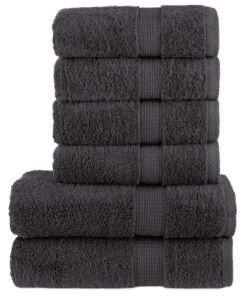 vidaXL 6-delige Handdoekenset SOLUND 600 g/m² antracietkleurig