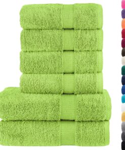 vidaXL 6-delige Handdoekenset SOLUND 600 g/m² appelgroen