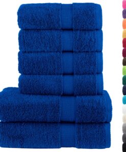 vidaXL 6-delige Handdoekenset SOLUND 600 g/m² blauw
