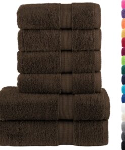 vidaXL 6-delige Handdoekenset SOLUND 600 g/m² bruin