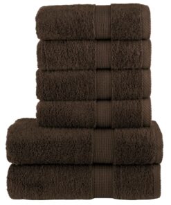vidaXL 6-delige Handdoekenset SOLUND 600 g/m² bruin