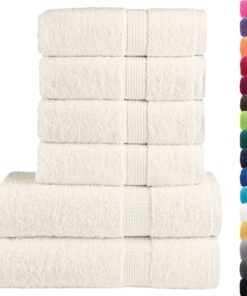 vidaXL 6-delige Handdoekenset SOLUND 600 g/m² crèmekleurig