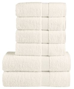 vidaXL 6-delige Handdoekenset SOLUND 600 g/m² crèmekleurig