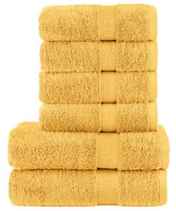 vidaXL 6-delige Handdoekenset SOLUND 600 g/m² goudkleurig