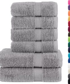 vidaXL 6-delige Handdoekenset SOLUND 600 g/m² grijs