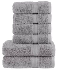 vidaXL 6-delige Handdoekenset SOLUND 600 g/m² grijs