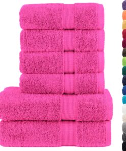 vidaXL 6-delige Handdoekenset SOLUND 600 g/m² roze