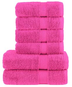 vidaXL 6-delige Handdoekenset SOLUND 600 g/m² roze