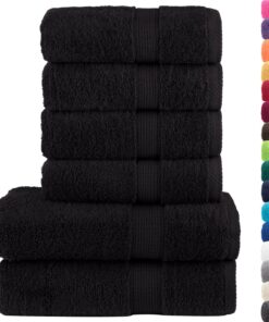 vidaXL 6-delige Handdoekenset SOLUND 600 g/m² zwart