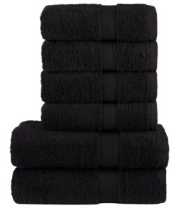 vidaXL 6-delige Handdoekenset SOLUND 600 g/m² zwart