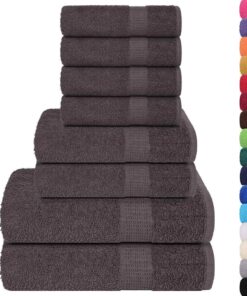 vidaXL 8-delige Handdoekenset FROGN 360 g/m² antraciet