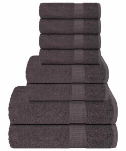 vidaXL 8-delige Handdoekenset FROGN 360 g/m² antraciet