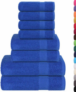 vidaXL 8-delige Handdoekenset FROGN 360 g/m² blauw
