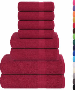 vidaXL 8-delige Handdoekenset FROGN 360 g/m² bordeaux