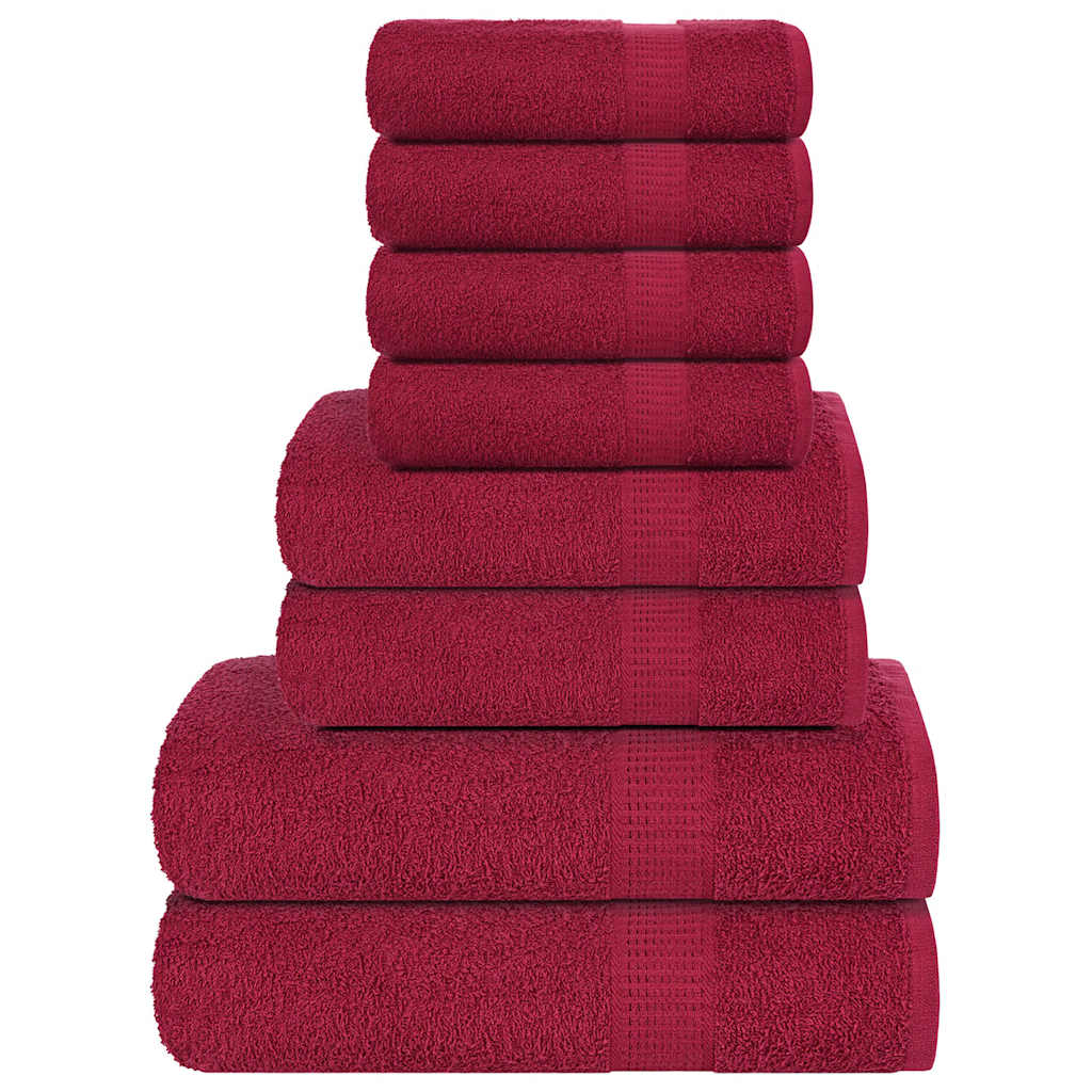 vidaXL 8-delige Handdoekenset FROGN 360 g/m² bordeaux