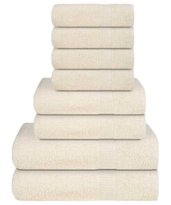 vidaXL 8-delige Handdoekenset FROGN 360 g/m² crème