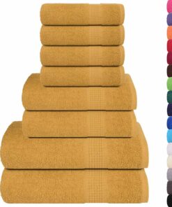 vidaXL 8-delige Handdoekenset FROGN 360 g/m² goud