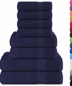 vidaXL 8-delige Handdoekenset FROGN 360 g/m² marineblauw