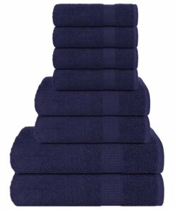 vidaXL 8-delige Handdoekenset FROGN 360 g/m² marineblauw