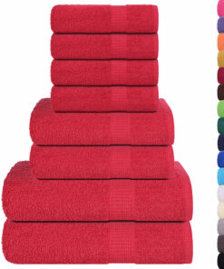vidaXL 8-delige Handdoekenset FROGN 360 g/m² rood