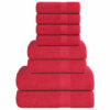vidaXL 8-delige Handdoekenset FROGN 360 g/m² rood