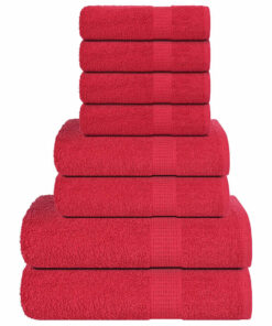 vidaXL 8-delige Handdoekenset FROGN 360 g/m² rood