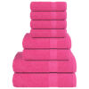 vidaXL 8-delige Handdoekenset FROGN 360 g/m² roze