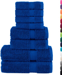 vidaXL 8-delige Handdoekenset SOLUND 600 g/m² blauw