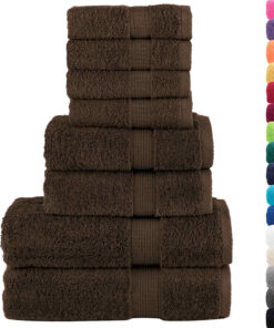 vidaXL 8-delige Handdoekenset SOLUND 600 g/m² bruin