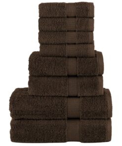 vidaXL 8-delige Handdoekenset SOLUND 600 g/m² bruin
