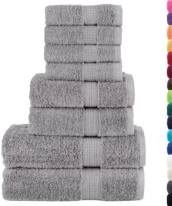 vidaXL 8-delige Handdoekenset SOLUND 600 g/m² grijs