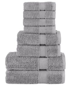 vidaXL 8-delige Handdoekenset SOLUND 600 g/m² grijs