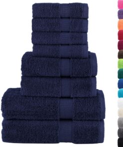 vidaXL 8-delige Handdoekenset SOLUND 600 g/m² marineblauw