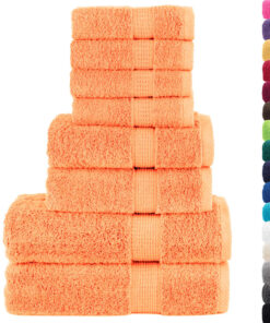 vidaXL 8-delige Handdoekenset SOLUND 600 g/m² oranje