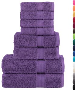 vidaXL 8-delige Handdoekenset SOLUND 600 g/m² paars