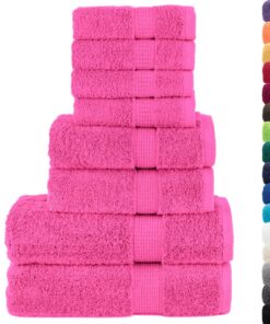 vidaXL 8-delige Handdoekenset SOLUND 600 g/m² roze