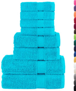 vidaXL 8-delige Handdoekenset SOLUND 600 g/m² turquoise